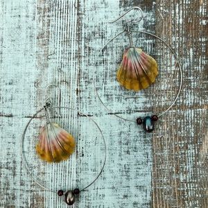 Sunrise Shell Hoop Earrings